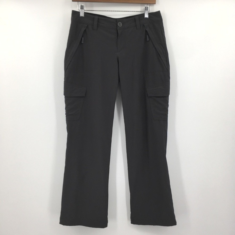 Eddie Bauer Fleece Lined Cargo Hiking Pants Womens 4 Petite Gray Outdoor Winter